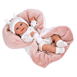 Boneca Elegance Arias Babyto Rosa c/ Manta 35cm