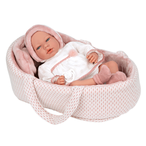 Boneca Elegance Arias Andie Rosa c/ Alcofa 40cm