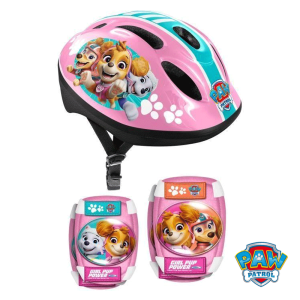 Capacete Joelheiras e Cotoveleiras Stamp Patrulha Pata Skye Girl Power