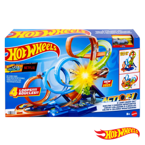 Hot Wheels Action 4-Loop Voltas e Colisões Desafiadoras