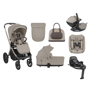 Pack Trio Kikkaboo GOYA Platinum Champanhe + Cadeira Auto 40-105cm + Base Isofix Giratória