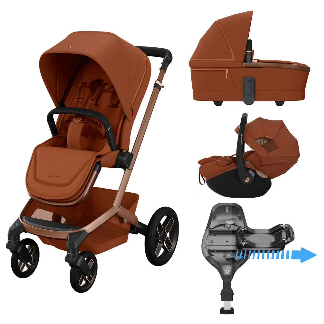 Pack Maxi-Cosi Trio Fame Copper Terra + Pebble Slide Pro+ Base Familyfix Slide Pro