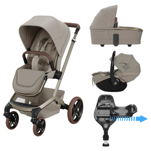 Pack Maxi-Cosi Trio Fame Saphire Sand + Pebble Slide Pro+ Base Familyfix Slide Pro