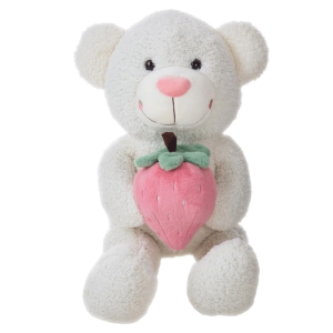 Urso Peluche c/ Morango Branco 140cm